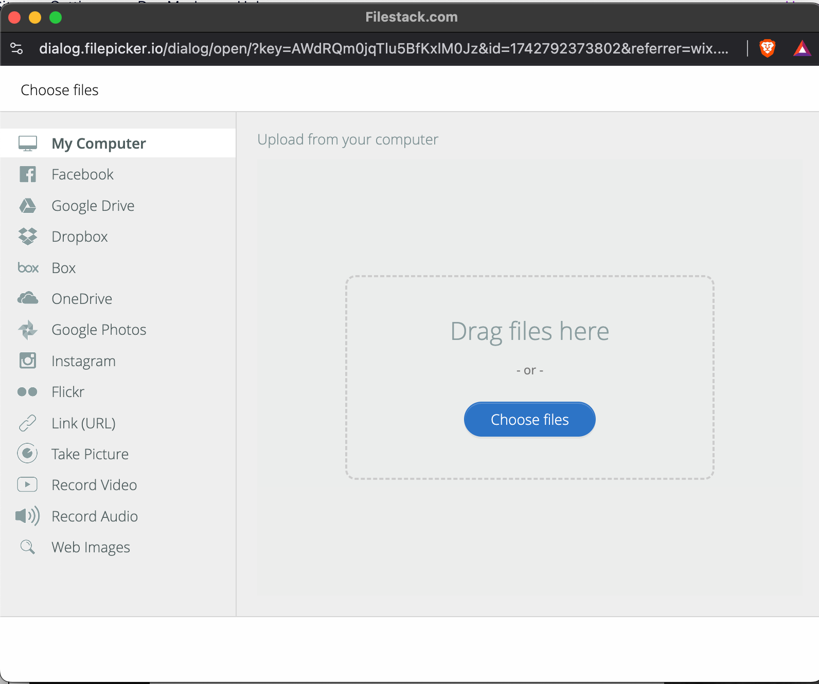 Choose files to upload