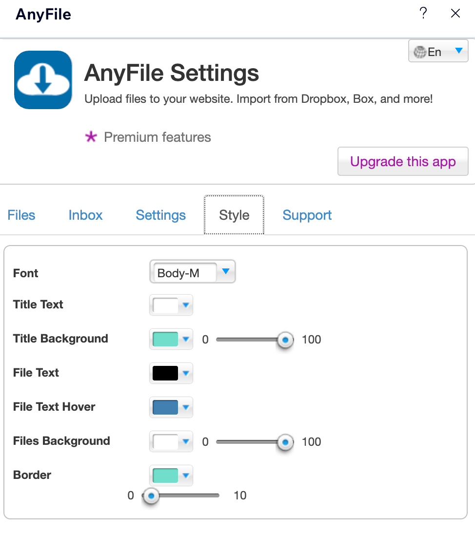 Style screenshot
